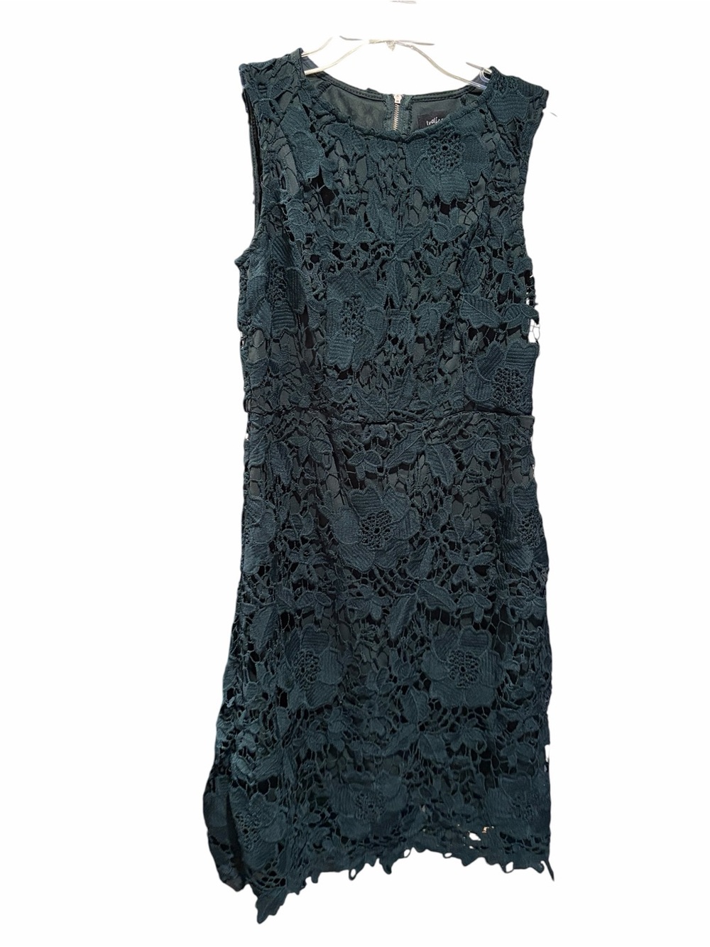 Indication Women’s Size 6 Dark Green Floral Lace Sleeveless Dress